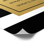 Klassisches Menü des Schwarz-weiß Stripes Gold Ser Poster (Ecke)