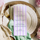 Klassisches Menü Stripe Lilac Menükarte