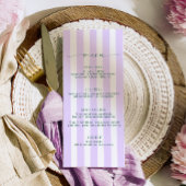 Klassisches Menü Stripe Lilac Menükarte