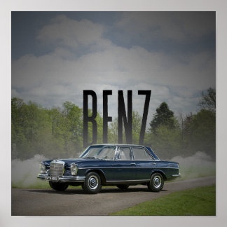 Klassisches Mercedes-Benz W114 Vintage-Auto-Kunstp Poster