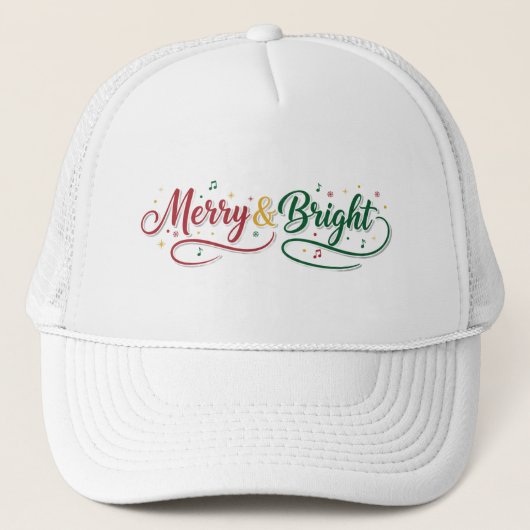 Klassisches Merry & Bright-Christmas-Script Truckerkappe (Vorderseite)