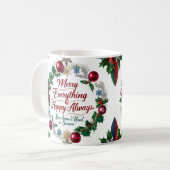 Klassisches „Merry Everything & Happy Always“ Kaffeetasse (Vorderseite Links)