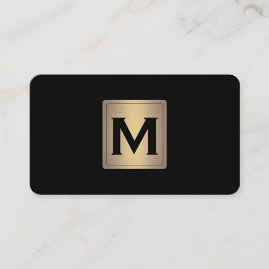 Klassisches Metallic-Etikett mit Monogramm Visitenkarte (Vorderseite)