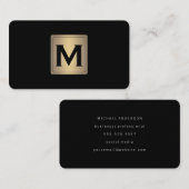Klassisches Metallic-Etikett mit Monogramm Visitenkarte (Vorne/Hinten)
