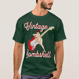 Klassisches Mid Century PinUp Girl und E-Gitarre T-Shirt