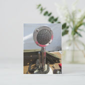 Klassisches Mikrofon Postkarte (Stehend Vorderseite)