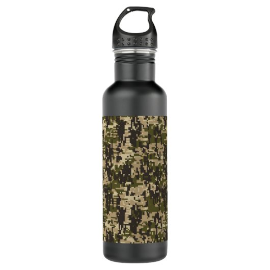 Klassisches Militärdigital-Camouflage-Muster Edelstahlflasche (Vorderseite)