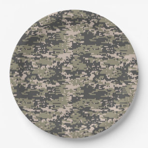 Klassisches Militärdigital-Camouflage-Muster Pappteller
