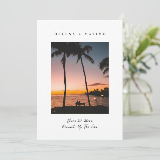 Klassisches Minimal-Foto Save The Date (Stehend Vorderseite)