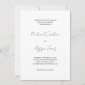 Klassisches Minimal Handwriting-Script-Foto Hochze Einladung (Vorderseite)