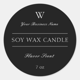 Klassisches Minimal-Monogramm-Kerzenprodukt Runder Aufkleber