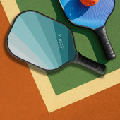 Klassisches Minimal Pastel Blue Retro Streifen Mus Pickleball Schläger