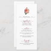 Klassisches Minimal Rosa Design Flachmenü Menükarte (Vorne/Hinten)