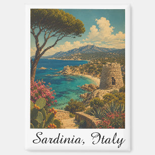 Klassisches Minimal Sardinien Italien Vintage Reis Magnet