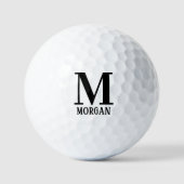 Klassisches, minimales initiales Namensmonogramm Golfball (Vorderseite)