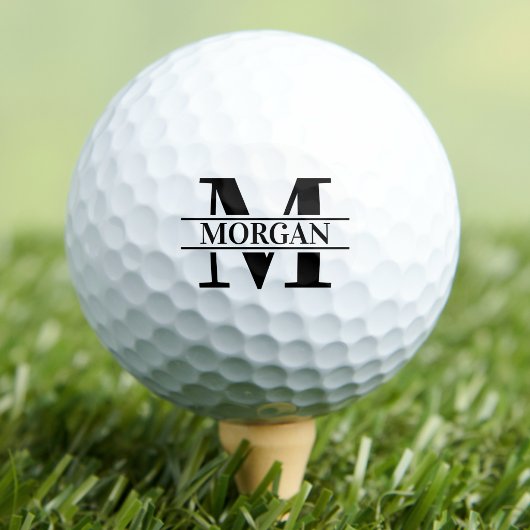 Klassisches, minimales Monogramm Name Golfball