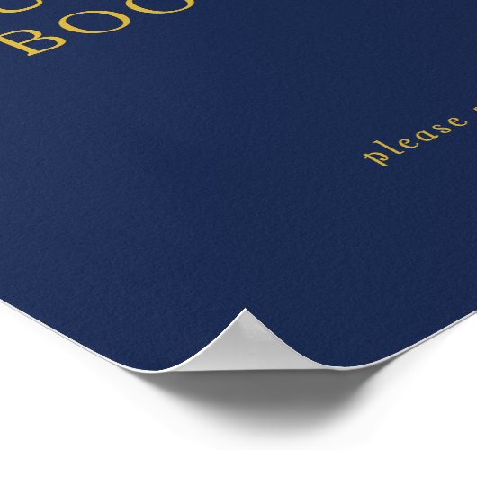 Klassisches Minimalistisch Navy Blue Gold Gast Boo Poster (Ecke)