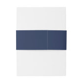 Klassisches Minimalistisch Navy Blue | Silberhochz Einladungsbanderole (Rückseitenbeispiel)