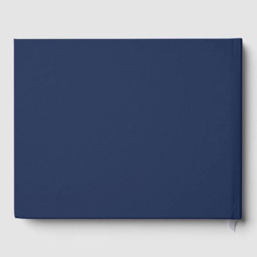 Klassisches Minimalistisch Navy Blue | Silver Gues Gästebuch (Rückseite)