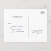 Klassisches Minimalistisch Navy Blue | Silver Wedd Postkarte (Rückseite)