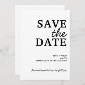 Klassisches Minimalistisch Save The Date (Vorne/Hinten)