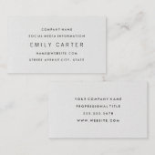 Klassisches Minimalistisch | Textur aus weißem Sto Visitenkarte (Vorne/Hinten)