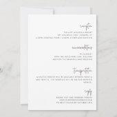 Klassisches Minimalistisches All in One Black/Whit Einladung (Rückseite)