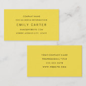Klassisches Minimalistisches Beruflich-Gelb Visitenkarte (Vorne/Hinten)
