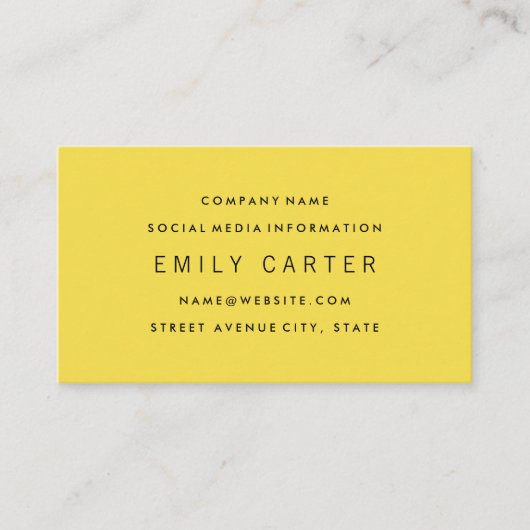 Klassisches Minimalistisches Beruflich-Gelb Visitenkarte (Vorderseite)