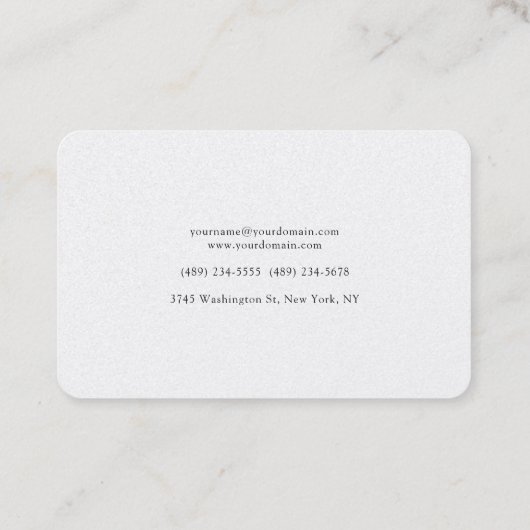 Klassisches Minimalistisches Berufliches Elegant Visitenkarte (Rückseite)