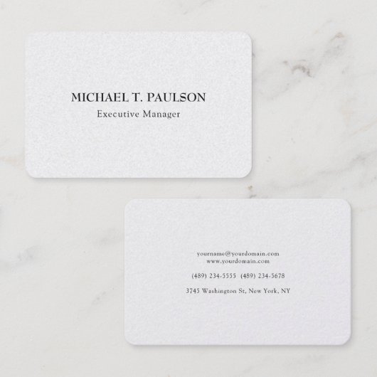 Klassisches Minimalistisches Berufliches Elegant Visitenkarte (Vorne/Hinten)