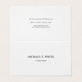 Klassisches Minimalistisches Berufliches Elegant Visitenkarten (Außenseite Aufgefaltet)