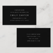 Klassisches Minimalistisches Berufliches Schwarz Visitenkarte (Vorne/Hinten)