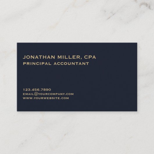 Klassisches Minimalistisches Blue-Gold-Siegel-Logo Visitenkarte (Vorderseite)