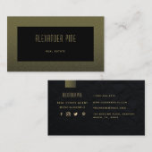 Klassisches Minimalistisches Elegantes Schwarzes G Visitenkarte (Vorne/Hinten)