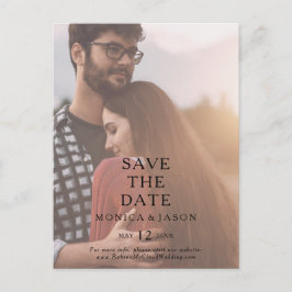 Klassisches Minimalistisches Foto Save the Date Po Einladungspostkarte