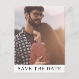 Klassisches Minimalistisches Foto Save the Date Po Einladungspostkarte