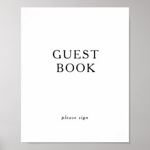 Klassisches Minimalistisches Gästebuchzeichen Poster