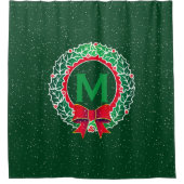 Klassisches Minimalistisches Monogramm mit Kraut a Duschvorhang (Vorderseite)