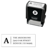Klassisches Minimalistisches Monogramm-Rücksendead Permastempel (Beispiel)