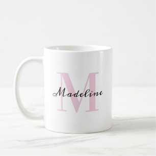 Klassisches minimalistisches Rosa und Schwarzes Mo Kaffeetasse