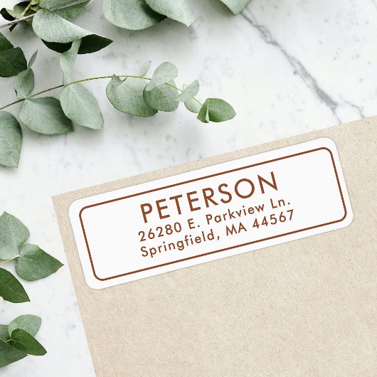 Klassisches minimalistisches Rücksendeadressetiket