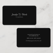 Klassisches Minimalistisches Schwarz Beruflich Sch Visitenkarte (Vorne/Hinten)