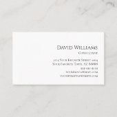 Klassisches Minimalistisches Schwarz-weiß Visitenkarte (Vorderseite)