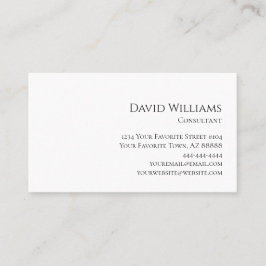 Klassisches Minimalistisches Schwarz-weiß Visitenkarte