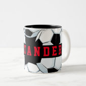 Klassisches Minimalistisches Schwarz-weißes Rotes  Zweifarbige Tasse (VorderseiteRechts)