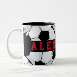 Klassisches Minimalistisches Schwarz-weißes Rotes  Zweifarbige Tasse