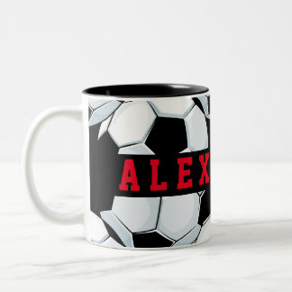Klassisches Minimalistisches Schwarz-weißes Rotes Zweifarbige Tasse