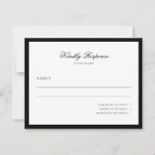 Klassisches Minimalistisches Script Schwarz und We RSVP Karte (Vorderseite)