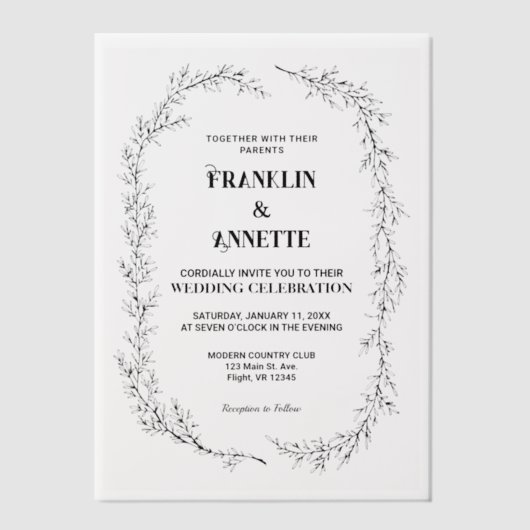 Klassisches Minimalistisches Skript Elegant Formal Pergament Einladungen (Vorderseite)